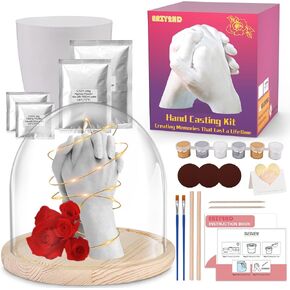 مجموعة صب اليد من إيزي 2 إتش دي للأزواج - مجموعة قوالب الجص اليدوية للعائلة والذكرى السنوية وهدايا خطوبة الزفاف له ولها، هدية عيد ميلاد عيد الميلاد للنساء in Kuwait