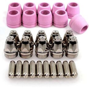 Plasma Consumables Kit for Primeweld CUT50 CUT50DP CT520 CT520DP Plasma Cutter AG-60 Torch (1.0mm .040'' Tip)