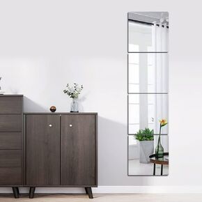 Full body Wall Mirrors, 4pcs 12x12 Removable Acrylic Plexiglass Wall-Mounted Frameless Mirror Wardrobe Full BodyLarge Long Mirror Home Workout Gym Mirror for Walls Dorm Floor Tile Self Adhesive