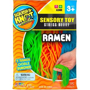 JA-RU Ramen Textured Stretchy Noodles (1 Ramen Pack) Strings & Super Sensory Fidget Toys for Kids and Adults. Stocking Stuffers Fidget Pack. Autism, Anxiety Tactile Toy Kids Party Favor RAMEN-4799-1
