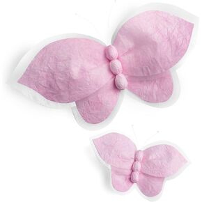 Rainbows & Lilies Pink Butterfly Decor - 2-Pc Large Butterfly Decorations, Butterfly Wall Decor for Baby Girl Nursery, Kids Room, Playroom, Photo Backdrop & Party Decorations