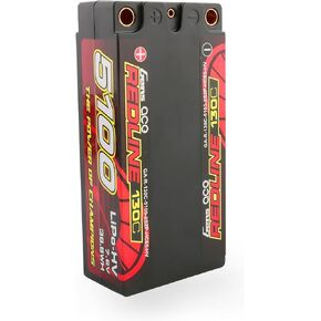 Gens ace 2S Lipo Battery Redline Series 5100mAh 7.6V 130C 2S2P HardCase HV Shorty Lipo Battery