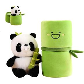Shapeazy Panda Stuffed Animal Cute Panda with Bamboo Plush Doll Soft Panda Bear Plush Hugging Pillow for Kids Birthday Gifts1