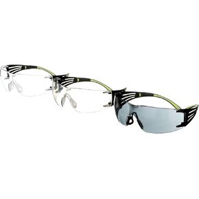 3M SecureFit 400 Safety Eyewear, 3 Pack, Multi Shaded Lenses (Clear + Mirror + Gray Lenses), Impact-Resistant Lens, Blocks 99.9% of UV, Anti Fog, Low Profile Design Safety Glasses (SF400-W-3PK-PS)