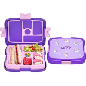 HiYZ Bento Lunch Box for Kids with 5 Compartments,Ballet Lunch Box Kids,Ideal Portion Sizes Toddler Lunch Box for Daycare aged 3-7 years,Durable, Drop-Proof, Dishwasher Safe(Ballet)