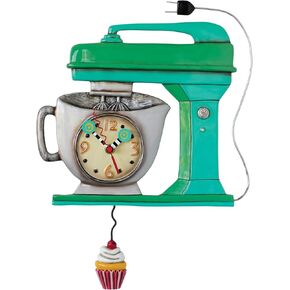 Allen Designs Enesco Vintage Style Mixer with Cupcake Sculpted Pendulum Wall Clock, 16.5 Inch, Multicolor