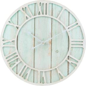 La Crosse Clock 23.5 Inch Round Blue Coastal Decorative Quartz Wall Clock (404-4060)