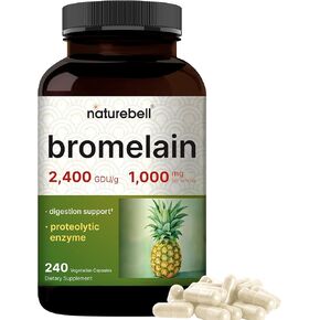 NatureBell Digestive Enzymes with Prebiotics | 240 Veggie Capsules - 20 Enzyme & 5 Prebiotic Complex – Support Gut Health, Bloating Relief for Women & Men, Non-GMO, Vegan Friendly