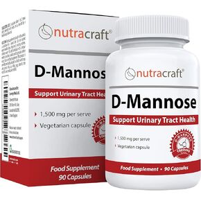 1500 ملغ من مكمل D-Mannose النقي لصحة المسالك البولية والمثانة | لا يحتوي على مواد حافظة أو غلوتين | صنع في الولايات المتحدة الأمريكية | 90 كبسولة نباتية
