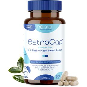 Estrocap by Heale Health Menopause Supplements for Women - Menopausal Relief Vitamins for Hot Flashes and Night Sweats - Helps Maintain Bone Health - Mood Support - Valerian Root & Black Cohosh - 60ct