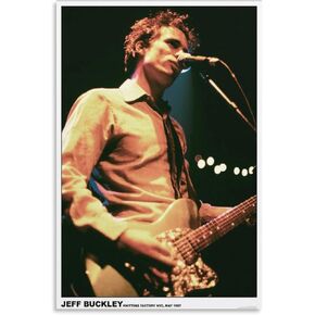 ملصق Jeff Buckley Singer من القماش لتزيين غرفة النوم والمناظر الطبيعية والمكتب هدية عيد ميلاد بدون إطار مقاس 12 × 18 بوصة (30 × 45 سم) in Kuwait