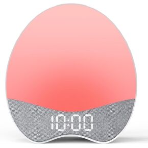 Welgo Children Sleep Trainer, OK to Wake Alarm Clock, Bedside Dream White Noise Machine,12 Soothing Sounds, Adjustable Night Light, Nap, Sleep Timer, Child Lock, Dimmable Fabric Display, Kids, Bedroom