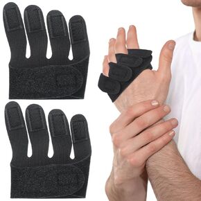 TrelaCo 2 Pcs Hand Ulnar Deviation Strap Right Drift Hand Splint Knuckle Splint MCP Knuckle Joint Finger Support Deviation Insert for Rheumatoid Arthritis Pain Tendonitis Sprains Strains (Small-Right)