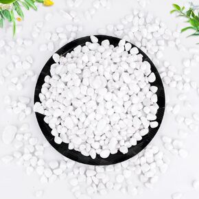 WHANLEY L&Q Matte Gravel,Natural White River Rocks(0.4~0.8 Inches) White Gravel,Vase Filling Stone,Pea Gravel,Rocks,Decorative Stones,Small Rocks,White Gravel for Fish Tank,Gravel,Rock Garden(1 LB)