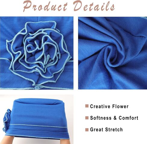 DRESHOW Turban Headwear for Women Flower Caps Chemo Cap for Cancer Patient African Hair Cover Beanie Headwraps Hair Loss Hat in Saudi Arabia