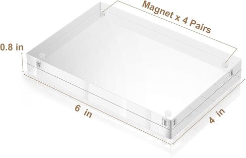 إطار صور أكريليك مقاس 4x6 من Fintie - إطار صور مغناطيسي شفاف مزدوج الجوانب، إطارات صور بحامل عرض سطح المكتب قائم بذاته in Saudi Arabia