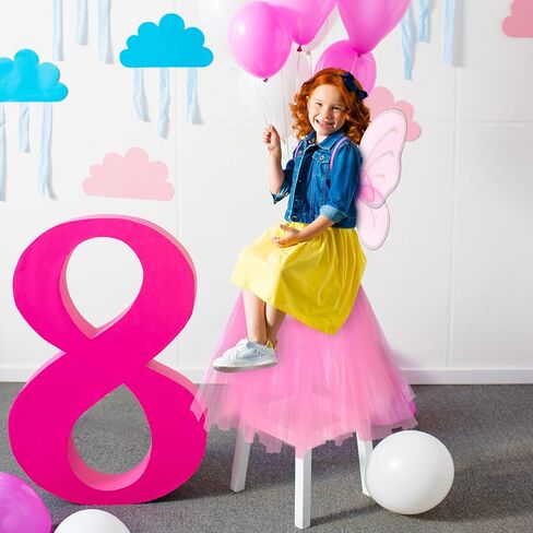 8 مجموعات كرسي الجنية تول توتو الديكور الجنية الأميرة أجنحة الفراشة توتو التنانير غطاء كرسي للأطفال الفتيات عيد الهالوين حفلة عيد ميلاد الطفل دش كرسي ديكور مناسب للكرسي القياسي in Kuwait