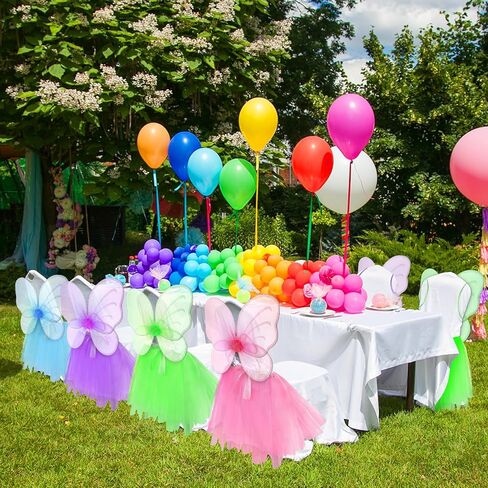 8 مجموعات كرسي الجنية تول توتو الديكور الجنية الأميرة أجنحة الفراشة توتو التنانير غطاء كرسي للأطفال الفتيات عيد الهالوين حفلة عيد ميلاد الطفل دش كرسي ديكور مناسب للكرسي القياسي in Kuwait