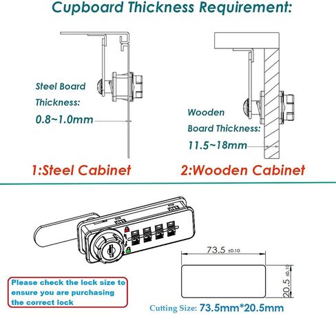 Puyueo 2 Sets Mechanical Code Lock Digital Combination Cabinet Lock Combination Cam Lock Cabinet Password Lock with Keys (Horizontal Version) in Saudi Arabia