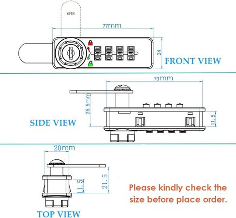 Puyueo 2 Sets Mechanical Code Lock Digital Combination Cabinet Lock Combination Cam Lock Cabinet Password Lock with Keys (Horizontal Version) in Saudi Arabia