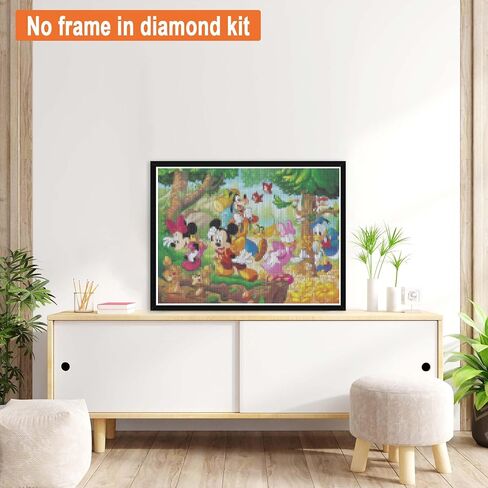 بالوديو لوحة فنية على شكل فأر مرصعة بالارقام يمكنك صنعها بنفسك، لوحات تطريز ماسية مرصعة بحجر الراين الكريستالي للازواج، لوحات فنية فنية لتزيين حائط المنزل (12 × 16 انش) in Kuwait