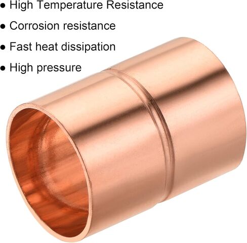 تركيبات توصيل نحاسية مستقيمة من MECCANIXITY، وصلة لحام معرف 3/8 بوصة لمكيف الهواء HVAC، مع نهايات العرق لإيقاف الأنبوب الملفوف، حزمة من 2 in Kuwait