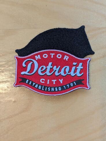 Detroit Buckle 100% Embroidery Patch Iron on or Sew on Embroidered 3.75″ Wide x 2.5" Tall in Kuwait