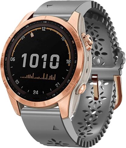 20mm Lace Soft Silicone Quick Easy Fit Watch Band Compatible with Garmin Fenix 5s/5s Plus/Fenix 6s/6s Pro/Fenix 7s/Instinct 2s, Hollow Out Flower Silicone Replacement Watch Strap for Garmin Fenix Series Smartwatch in Saudi Arabia