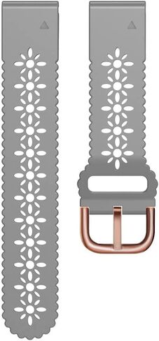 20mm Lace Soft Silicone Quick Easy Fit Watch Band Compatible with Garmin Fenix 5s/5s Plus/Fenix 6s/6s Pro/Fenix 7s/Instinct 2s, Hollow Out Flower Silicone Replacement Watch Strap for Garmin Fenix Series Smartwatch in Saudi Arabia