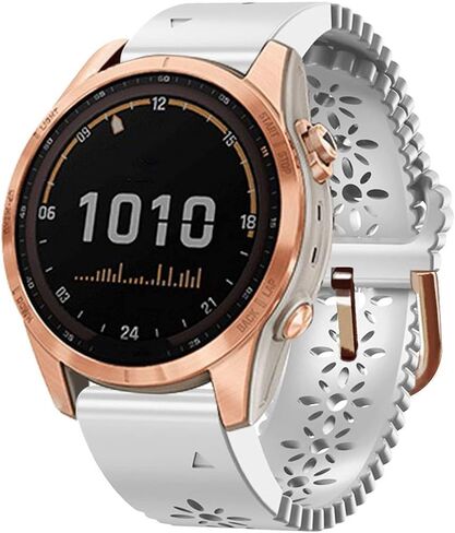 20mm Lace Soft Silicone Quick Easy Fit Watch Band Compatible with Garmin Fenix 5s/5s Plus/Fenix 6s/6s Pro/Fenix 7s/Instinct 2s, Hollow Out Flower Silicone Replacement Watch Strap for Garmin Fenix Series Smartwatch in Saudi Arabia