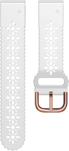20mm Lace Soft Silicone Quick Easy Fit Watch Band Compatible with Garmin Fenix 5s/5s Plus/Fenix 6s/6s Pro/Fenix 7s/Instinct 2s, Hollow Out Flower Silicone Replacement Watch Strap for Garmin Fenix Series Smartwatch in Saudi Arabia
