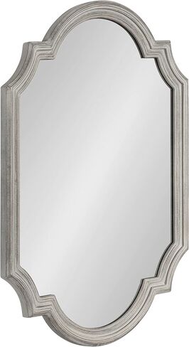 Kate and Laurel Fairbourne Glam Scalloped Wall Mirror, 24 x 36, Gray, Traditional Decorative Mirror with Elegant Scalloped Edge for Sleek Glamorous Home Decor in Saudi Arabia