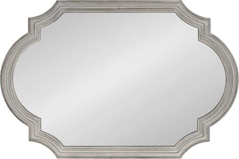 Kate and Laurel Fairbourne Glam Scalloped Wall Mirror, 24 x 36, Gray, Traditional Decorative Mirror with Elegant Scalloped Edge for Sleek Glamorous Home Decor in Saudi Arabia
