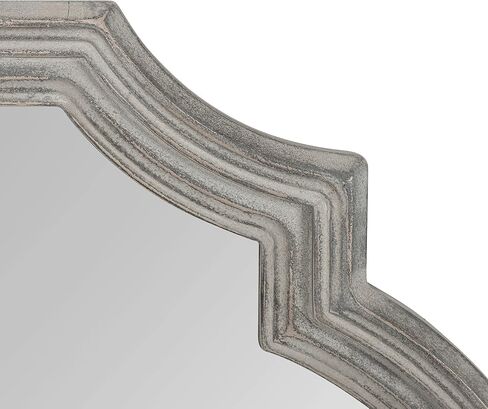 Kate and Laurel Fairbourne Glam Scalloped Wall Mirror, 24 x 36, Gray, Traditional Decorative Mirror with Elegant Scalloped Edge for Sleek Glamorous Home Decor in Saudi Arabia
