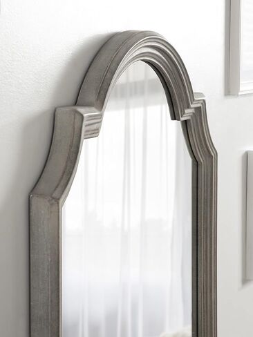 Kate and Laurel Fairbourne Glam Scalloped Wall Mirror, 24 x 36, Gray, Traditional Decorative Mirror with Elegant Scalloped Edge for Sleek Glamorous Home Decor in Saudi Arabia