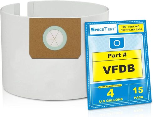 SpaceTent 15 عبوة من أكياس فلتر Vacmaster سعة 4 جالون، متوافقة مع موديلات Vacmaster # VF408 VF410P VF408B، الجزء # VFDB، أكياس VF408، أكياس مكنسة Vacmaster VFDB in Kuwait