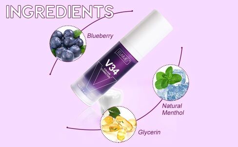 Purple Toothpaste for Teeth whitening Toothpaste（2pcs）,Color Corrector Purple Toothpaste,Teeth whitening Booster,Concealing Stains and Improves Brightness. in Kuwait