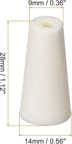 Solid Lab Rubber Stoppers Drilled Silicone Plugs, [for Glass Ports, Pipe Mouths] - 9-14mm /Beige/ 10Pcs in Saudi Arabia