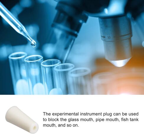 Solid Lab Rubber Stoppers Drilled Silicone Plugs, [for Glass Ports, Pipe Mouths] - 9-14mm /Beige/ 10Pcs in Saudi Arabia