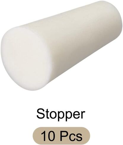 Solid Lab Rubber Stoppers Drilled Silicone Plugs, [for Glass Ports, Pipe Mouths] - 9-14mm /Beige/ 10Pcs in Saudi Arabia