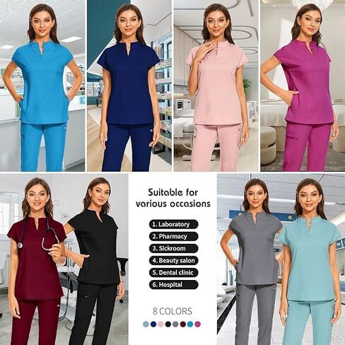 PARRA & CARRUYO - Uniforms for women, with a t-shirt with cap sleeves, elegant mandarin collar and sports pants with jogger in Saudi Arabia