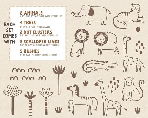 Jungle Animal Wall Decals Safari Nursery Wall Art Removable Wall Stickers Kids Room Decor Tropical Jungle Wall Decor in Saudi Arabia