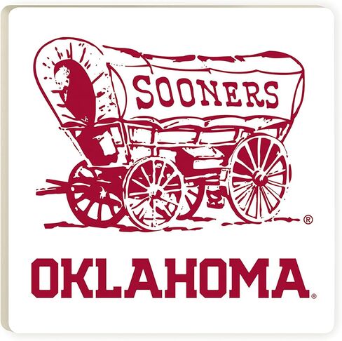 University of Oklahoma Logo On White 4 x 4 Absorbent Ceramic Coasters Pack of 4 in Saudi Arabia