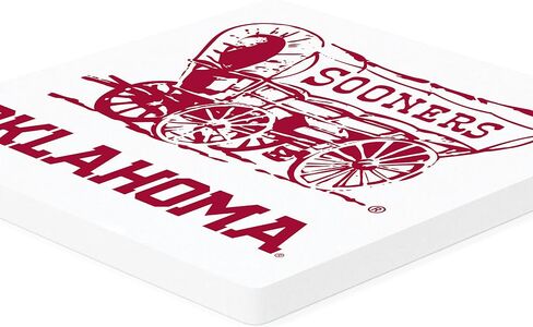University of Oklahoma Logo On White 4 x 4 Absorbent Ceramic Coasters Pack of 4 in Saudi Arabia
