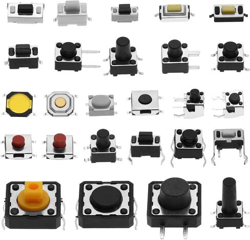 260PCS Micro Momentary Tact Switch Tactile Push Button Switch Assortment Kit 26 Values 4 pin/3 pin/2 pin for Television Audio Equipment Video Recorders QC-26V in Saudi Arabia