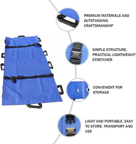 Transfer Blanket with Handles 70x26inch Portable Transport Unit Folding Stretcher for Body Lift Turning Sliding Moving Outdoor Home Emergency Oxford Cloth Hold 160 Kg in Saudi Arabia