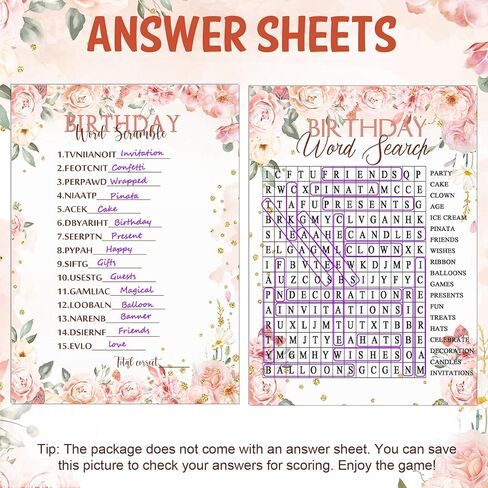 Fumete Birthday Party Games 100 Pcs Who Knows The Girl Game with 20 Pencils Girly Birthday Cards Set for Child Teen Adults Sweet Sleepover Party Supplies for Girls, 4 Activities(Balloon) in Kuwait