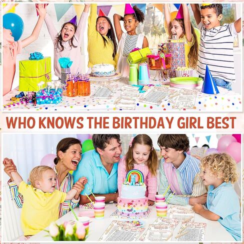 Fumete Birthday Party Games 100 Pcs Who Knows The Girl Game with 20 Pencils Girly Birthday Cards Set for Child Teen Adults Sweet Sleepover Party Supplies for Girls, 4 Activities(Balloon) in Kuwait