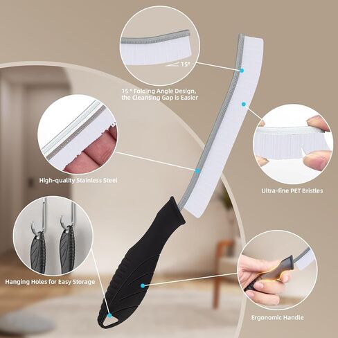 SXhyf Hard Bristle Crevice Cleaning Brush - Multifunctional Gap Cleaning Brush, Bathroom Cleaning Brush, Grout Brush, Crevice Cleaning Tools for Household Use, Kitchen, Window, Vehicle (6, Black) in Saudi Arabia