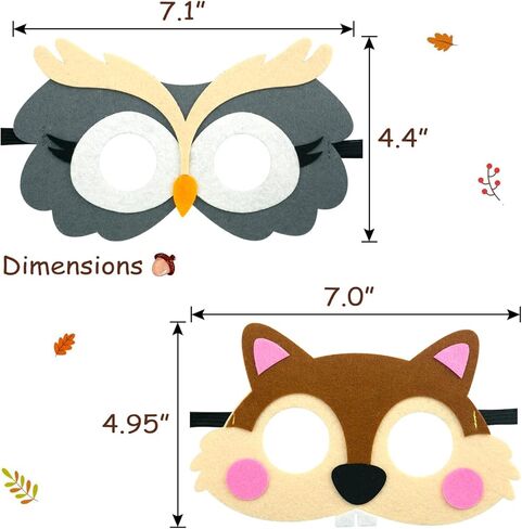 أقنعة من اللباد لحيوانات الغابة من كولون، قناع هدايا للحفلات، ديكورات حفلات التخييم للأطفال in Kuwait